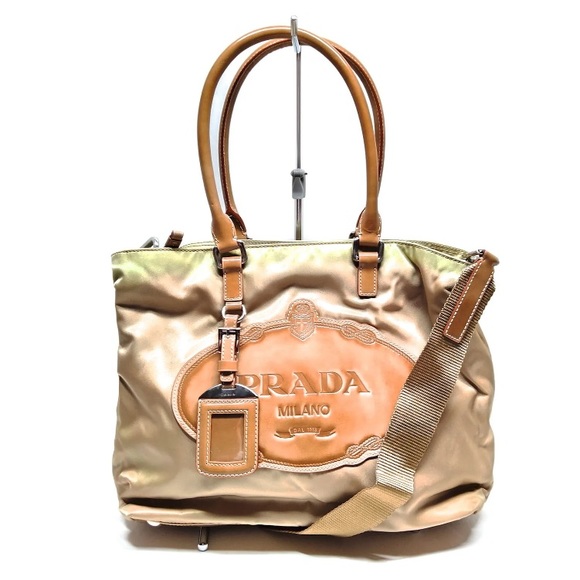 Prada Handbag nylon beige - Picture 1 of 8